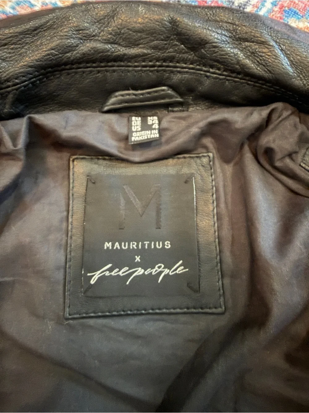 Free People x Mauritius Leather Jacket with Floral Embroidered and Fringe - Picture 6 of 7